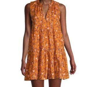 BB Dakota Steve Madden Orange Floral Cotton Dress Size Small NWOT
